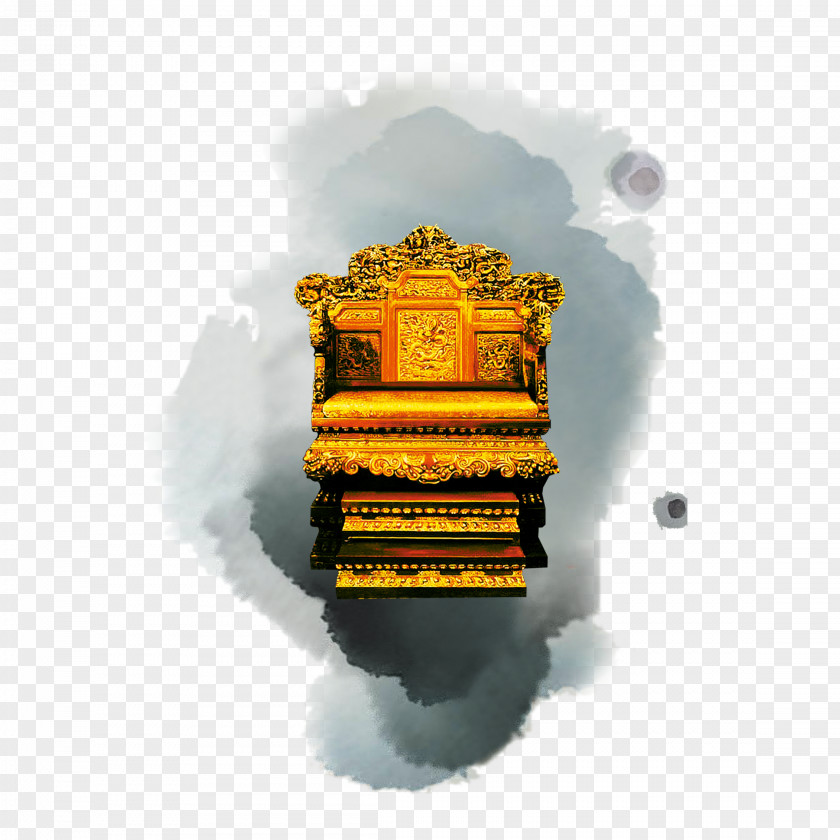 Throne Ink Wash Painting PNG