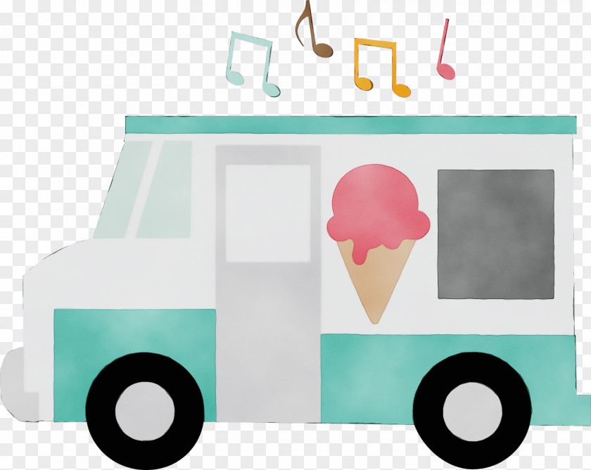 Vehicle Teal Watercolor Background PNG