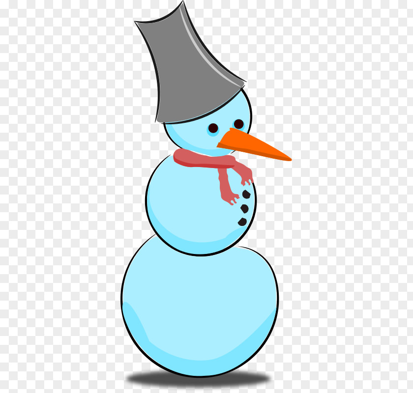 Blue Snowman Wearing A Scarf Clip Art PNG