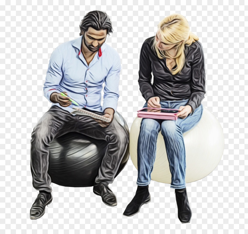 Comfort Conversation Watercolor Cartoon PNG