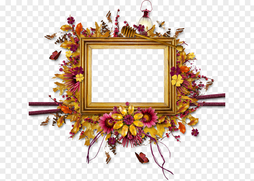 Golden Text Box Picture Frames Floral Design Leaf PNG