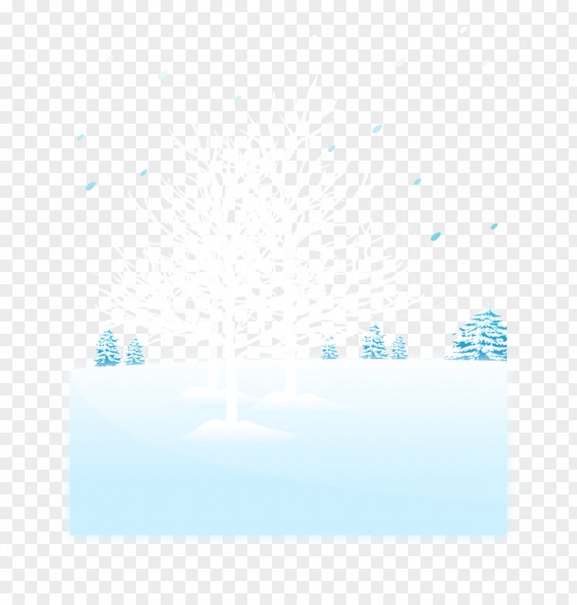 Snow White Tree Blue Wallpaper PNG