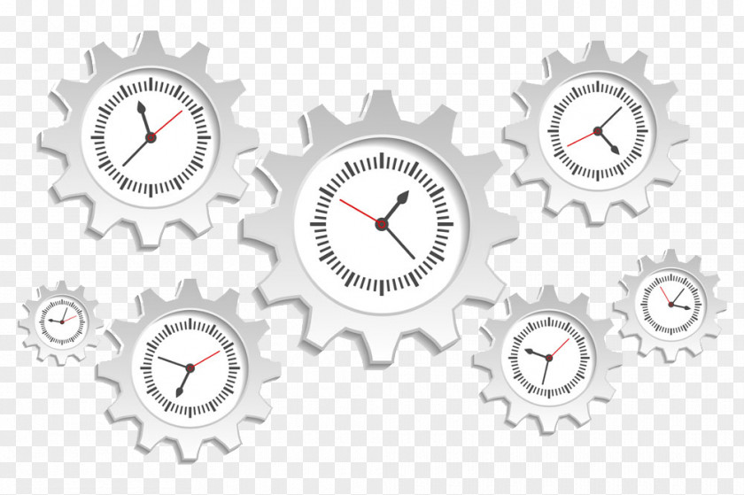 Gear Time Button Clock PNG