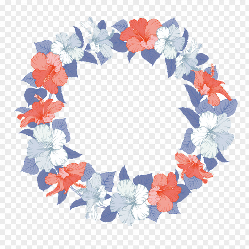 Hawaii Garland Wedding Invitation Flower Hibiscus Wreath PNG