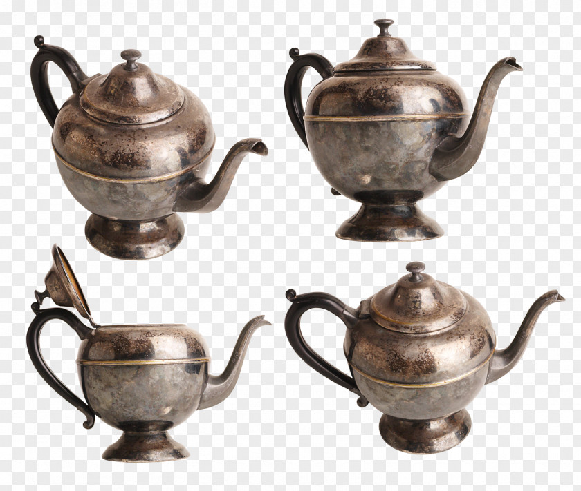 Kettle Teapot Clip Art Brass PNG