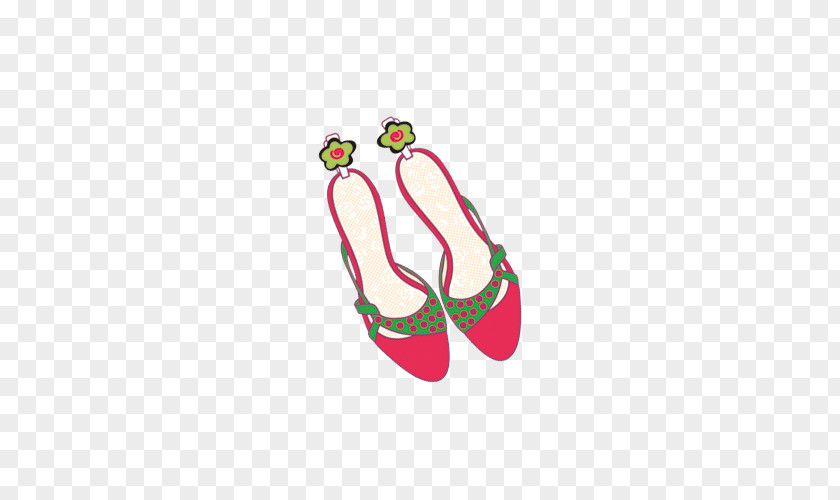 Lovely Lady High Heels Shoe Cartoon Clip Art PNG