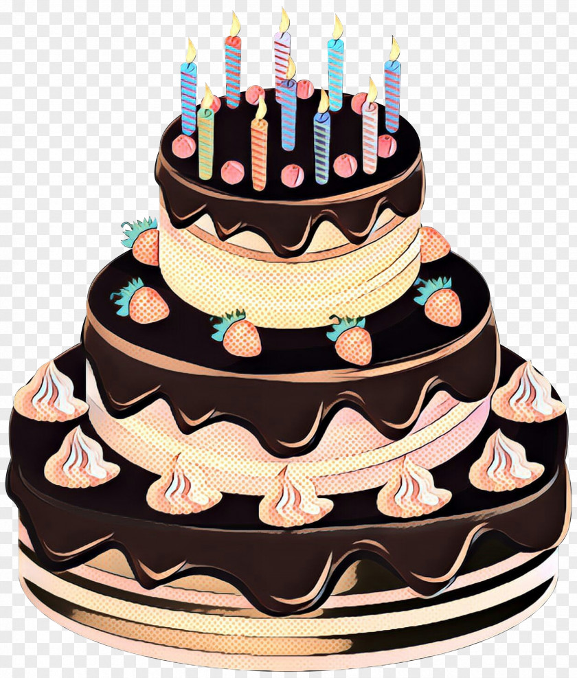 Royal Icing Party Cartoon Birthday Cake PNG