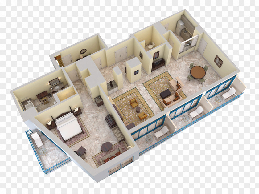 3D Floor Plan Granger Jonesboro Apartment House PNG