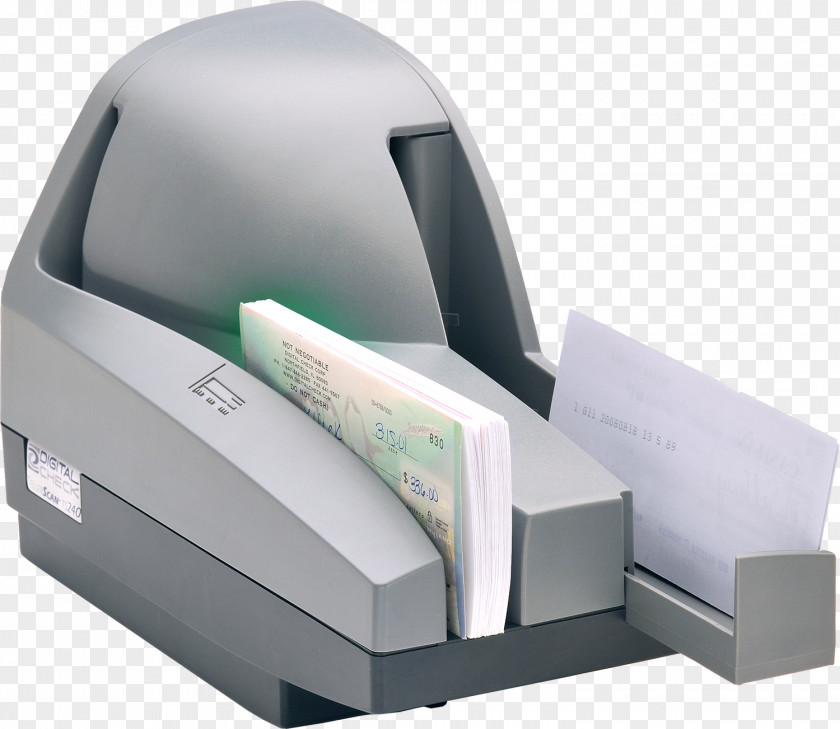 Green Inkjet Cheque Bank Image Scanner Remote Deposit Printing PNG