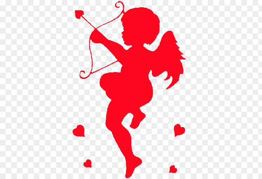 Silhouette Stencil Cupid Love PNG