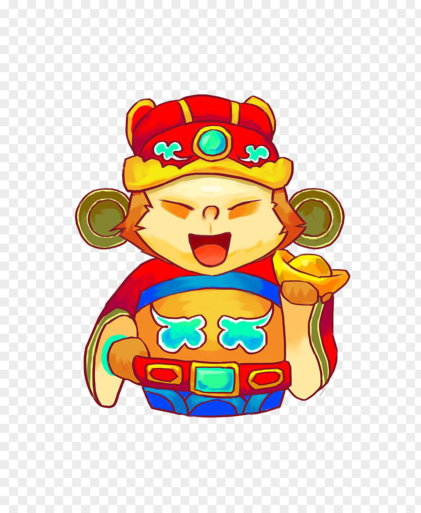 Cartoon God Of Wealth Material Sun Wukong Journey To The West Xuanzang Baigujing Monkey PNG