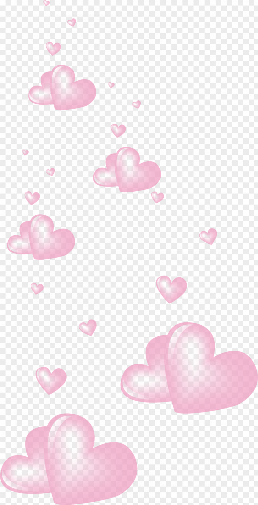 Pretty Pink Heart Petal Pattern PNG