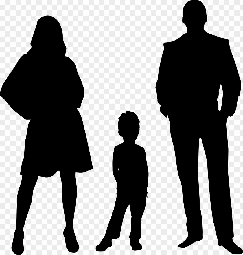 Silhouette Family Child Clip Art PNG