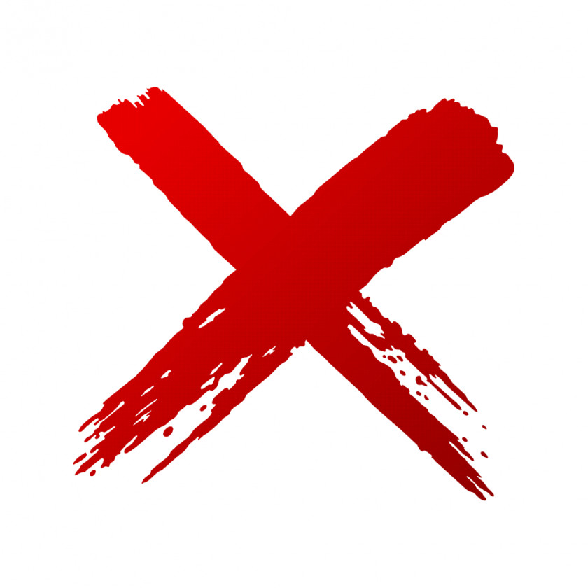 Cross X Mark Drawing Red Check PNG