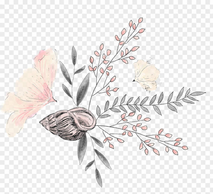 Insect Floral Design Pattern PNG