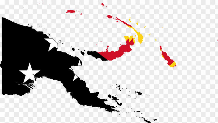 Papua New Guinea Flag Of Vector Map PNG