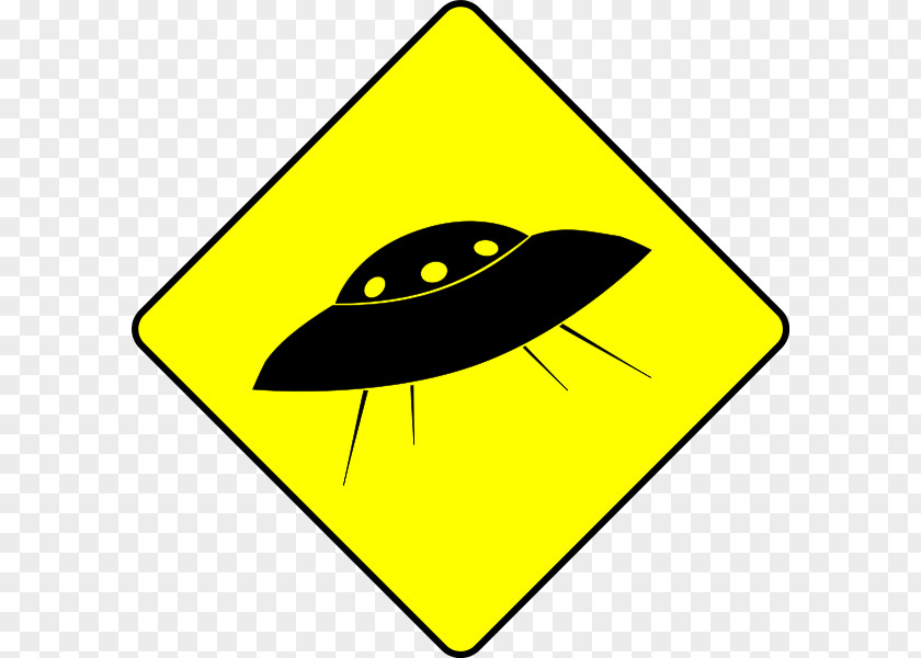 Cartoon Alien Flying Saucer Traffic Sign Warning Road Clip Art PNG
