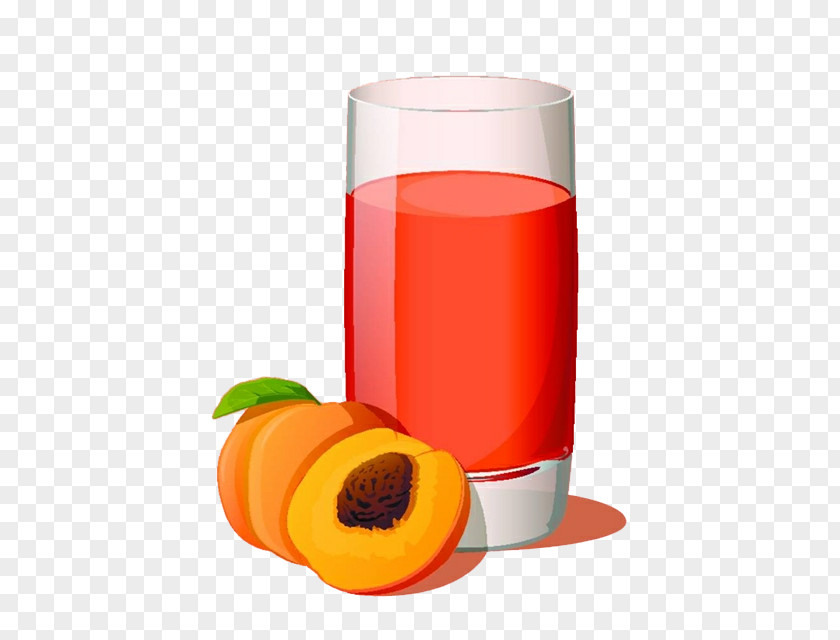 Cartoon Juicy Peach Juice Orange Drink Apple Fruit PNG