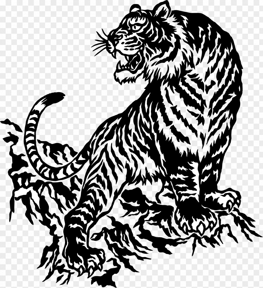 Decorative Tiger Japan Stock Illustration PNG