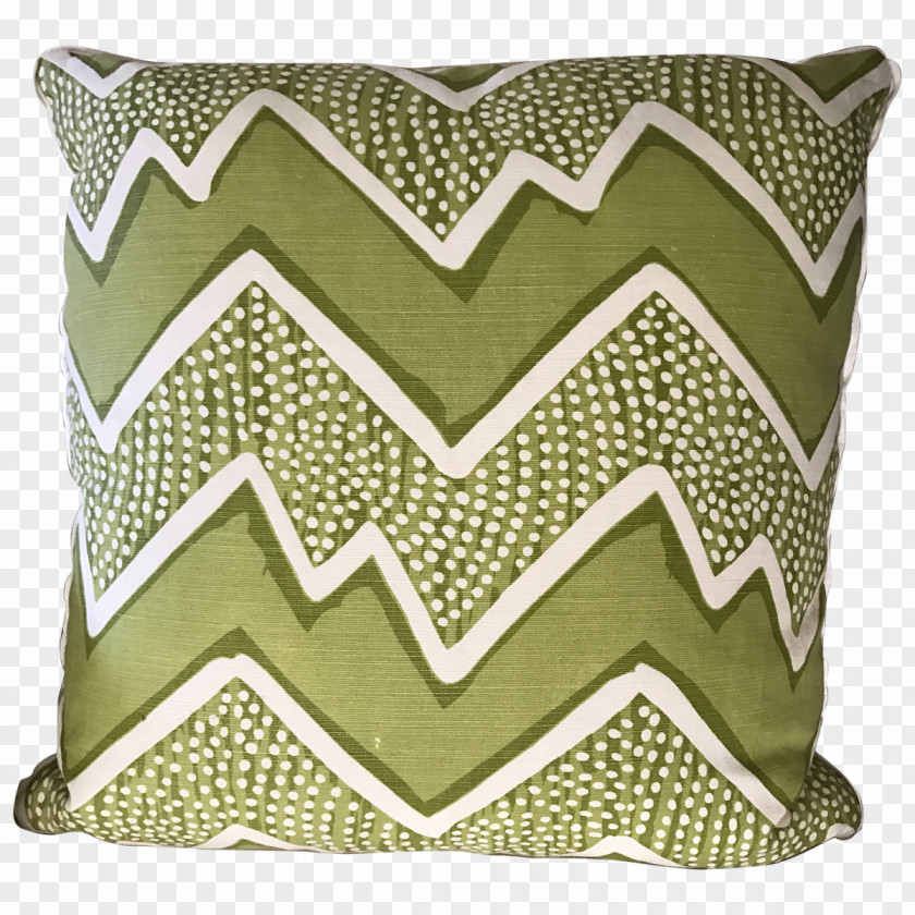 Zig Zag Textile Throw Pillows Cushion Green Quadrille PNG