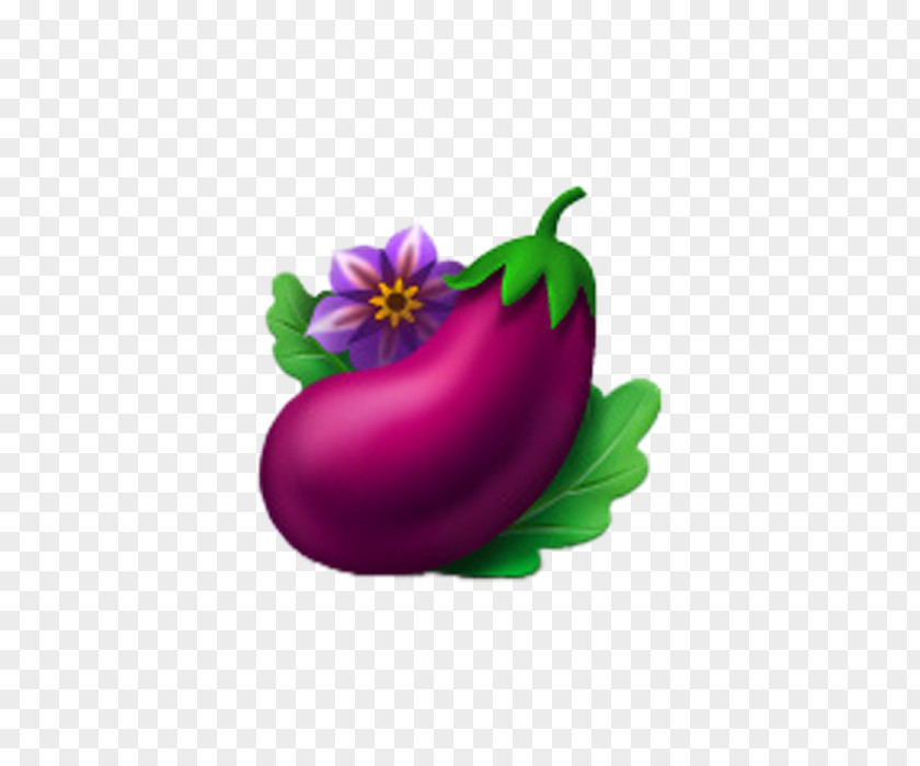 Hand-painted Cartoon Eggplant Vegetable Icon PNG