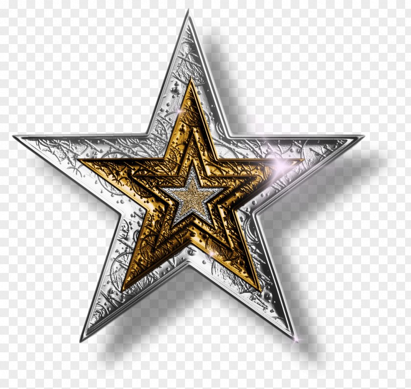 Red Star Silver Gold Clip Art PNG
