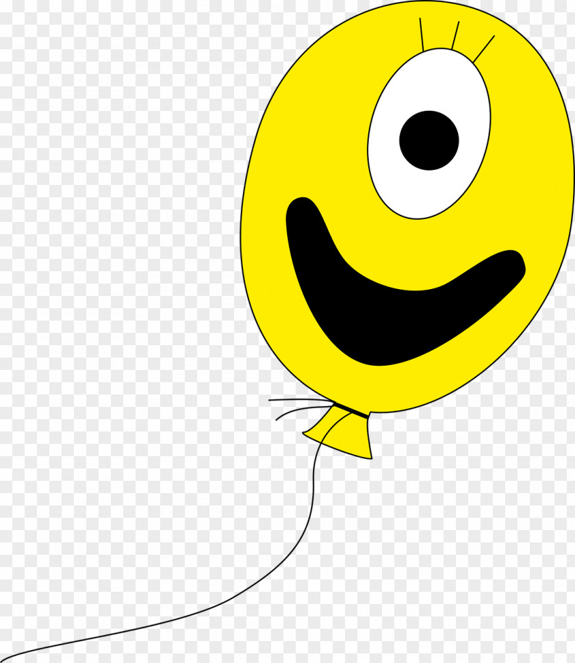 Smiley Yellow Balloon Clip Art PNG