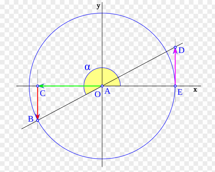 Circle Unit Point Cercle Trigonométrique Angle PNG