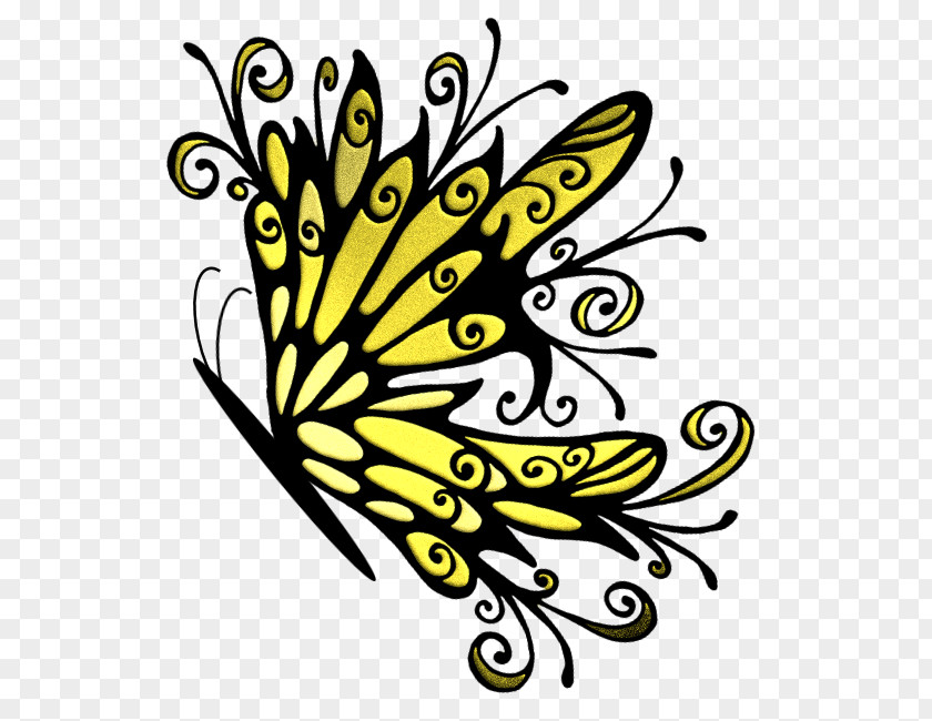 Golden Butterfly Monarch Insect Clip Art PNG