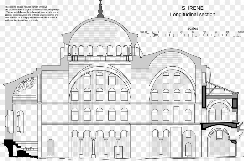 Section Byzantine Empire Byzantium Revival Architecture Constantinople Hagia Irene PNG