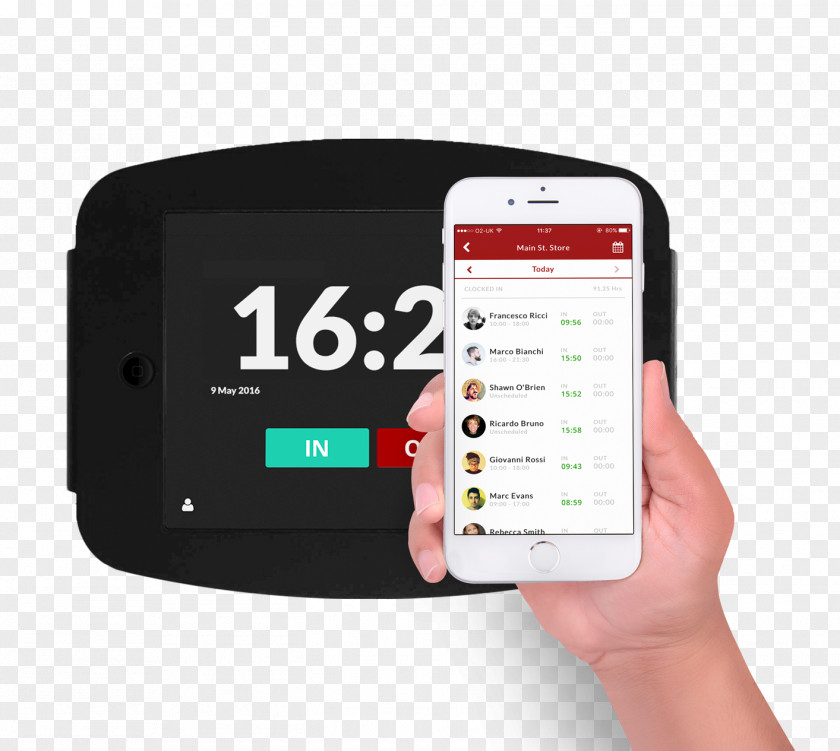 Smartphone Time & Attendance Clocks And PNG