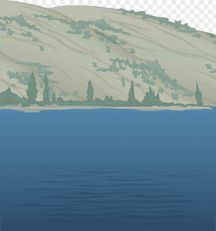 False Green Mountains And Rivers Pool Euclidean Vector PNG