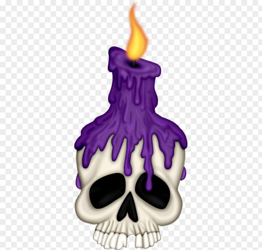 Skeleton Head Purple Candles Halloween Trick-or-treating Skull Boszorkxe1ny Clip Art PNG