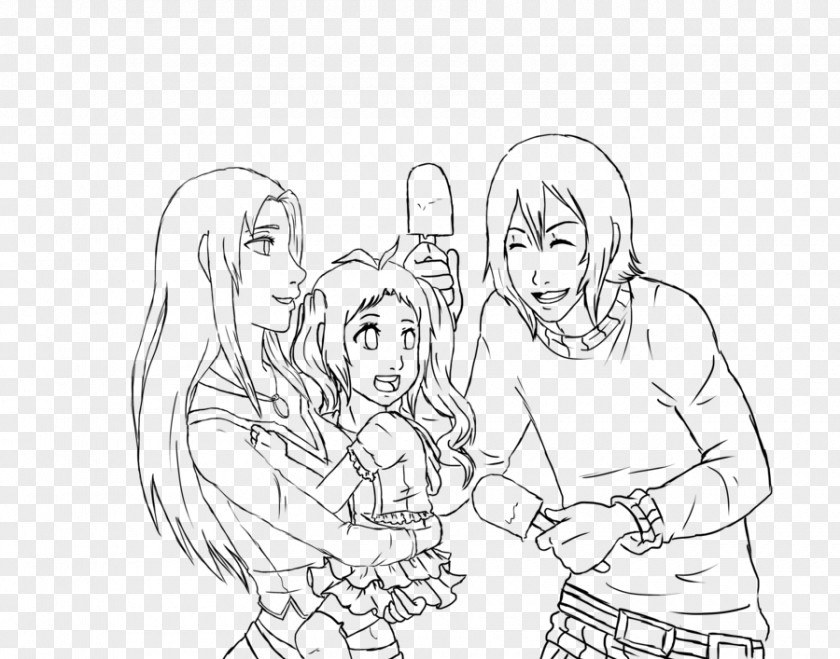Happy Family Drawing Line Art Cartoon Sketch PNG