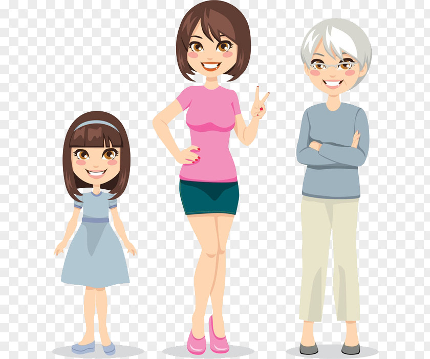 Three Generations Of Women Old Age Middle Royalty-free Woman Clip Art PNG