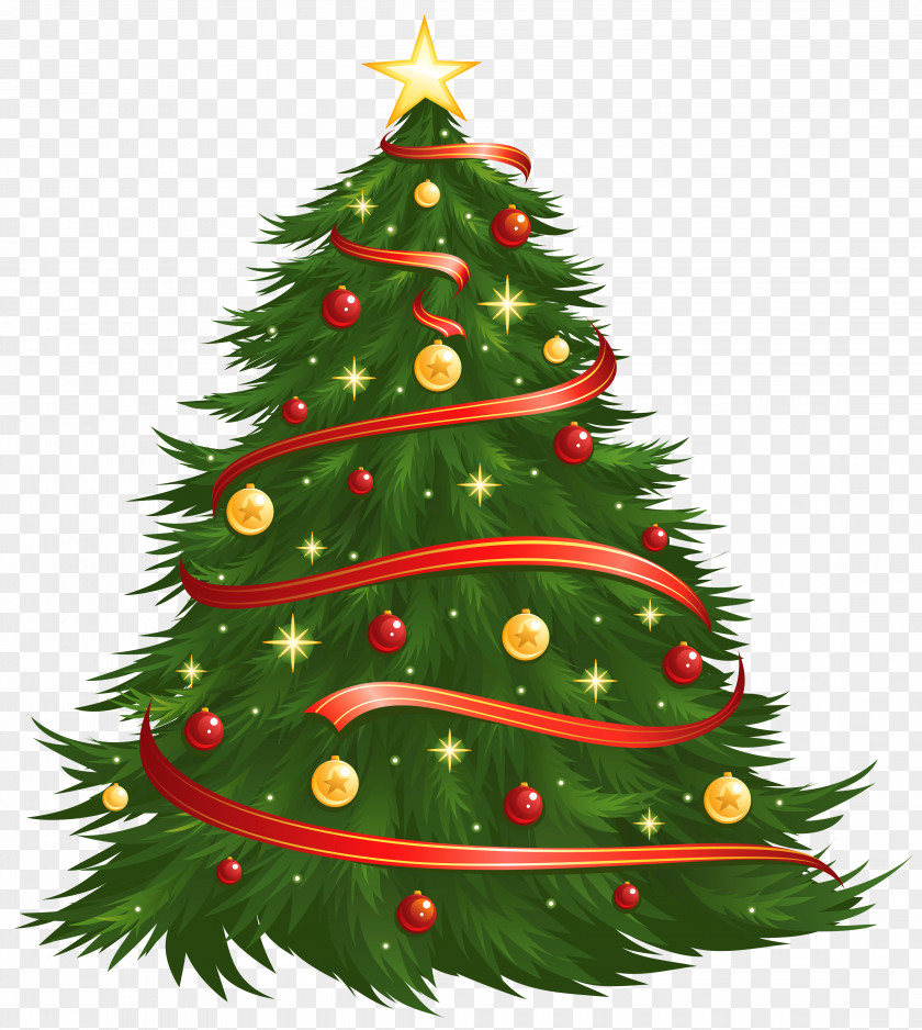 Large Size Transparent Decorated Christmas Tree Clipart Clip Art PNG