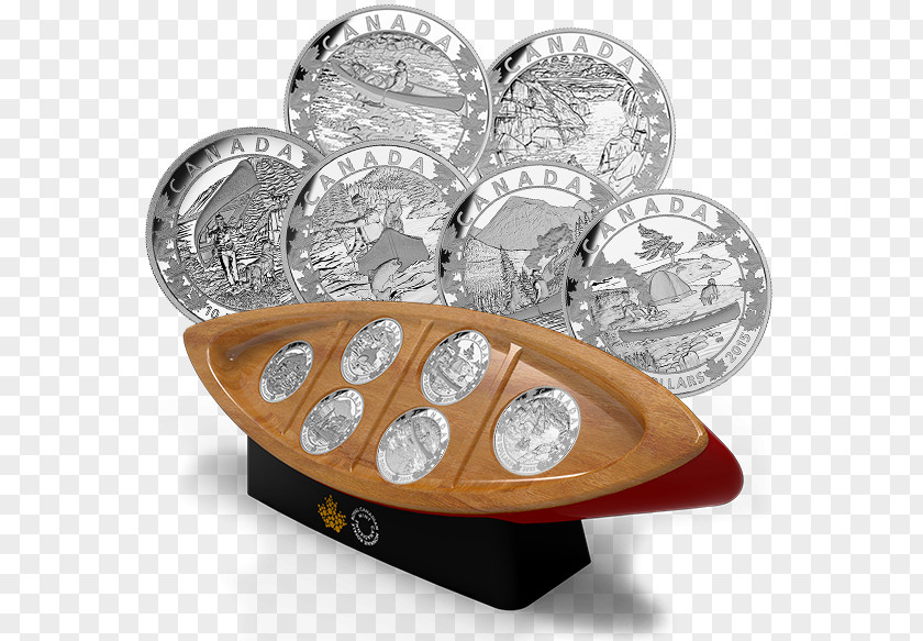 Canada Canoe Coin Set Silver PNG