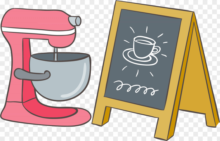 Juice Machine Sketchpad Advertising Vector Elements Coffee Cafe Blackboard PNG