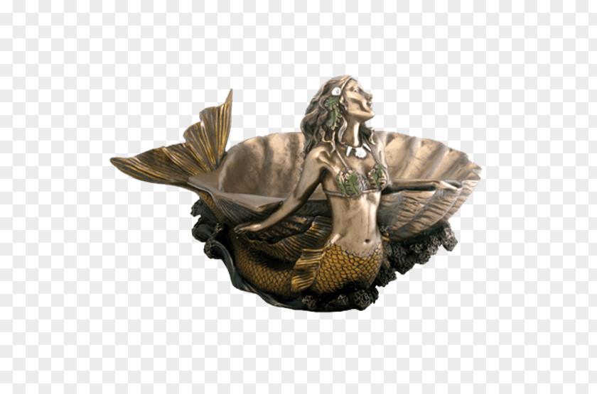 Mermaid Bronze Sculpture Figurine Tray PNG