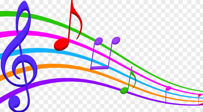 Musical Note Staff Color Clip Art PNG