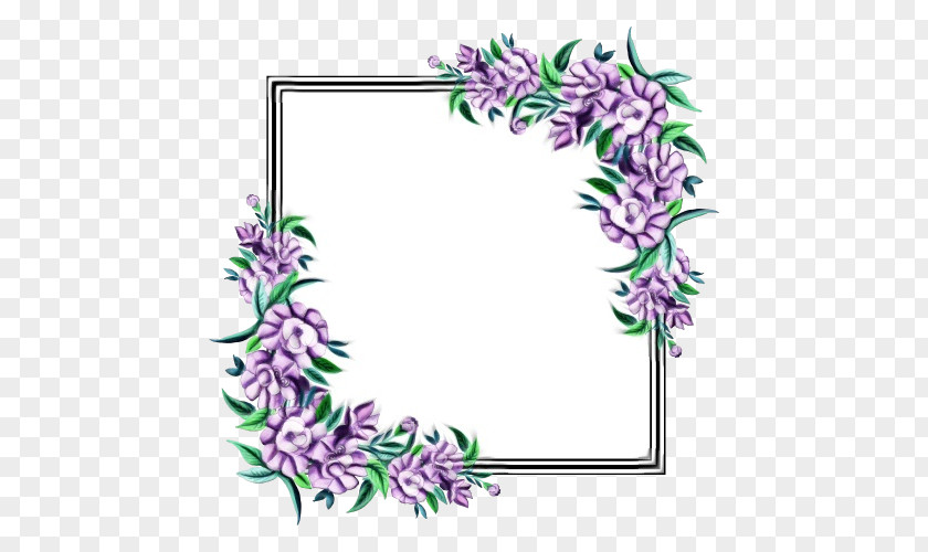 Picture Frame Plant Watercolor Flowers PNG