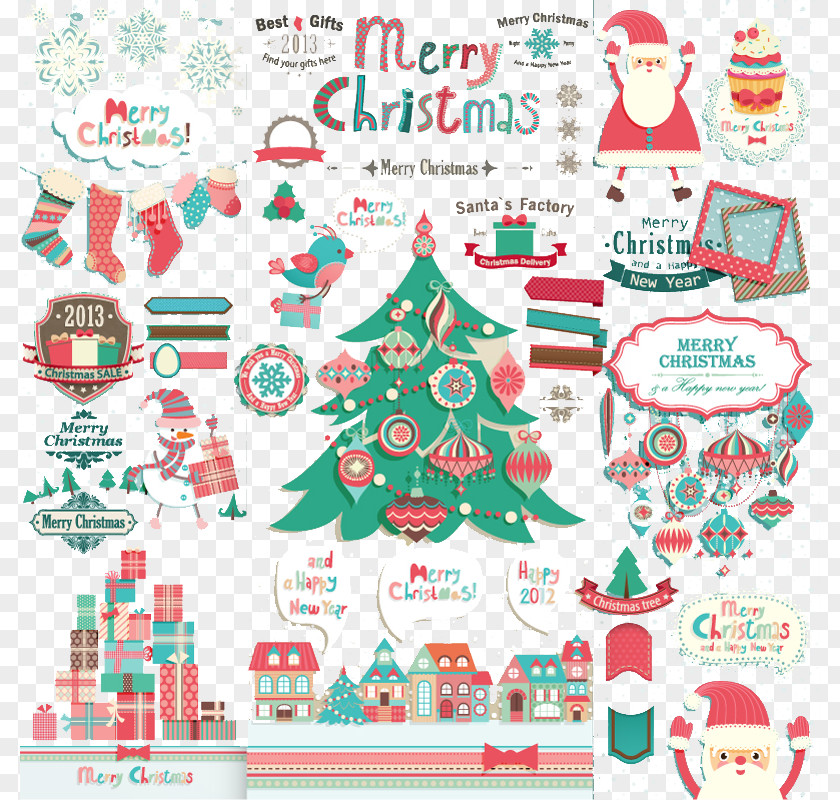 Playful Christmas Design Element Vector Material Santa Claus Decoration Gift PNG