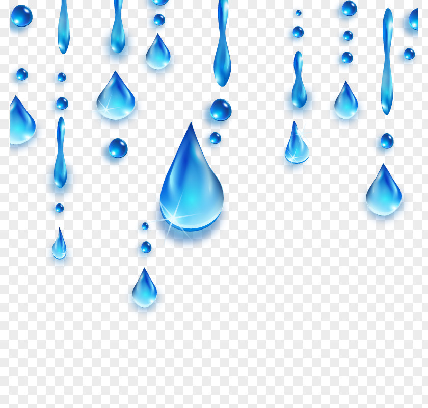 Vector Blue Water Drops Drop Download PNG