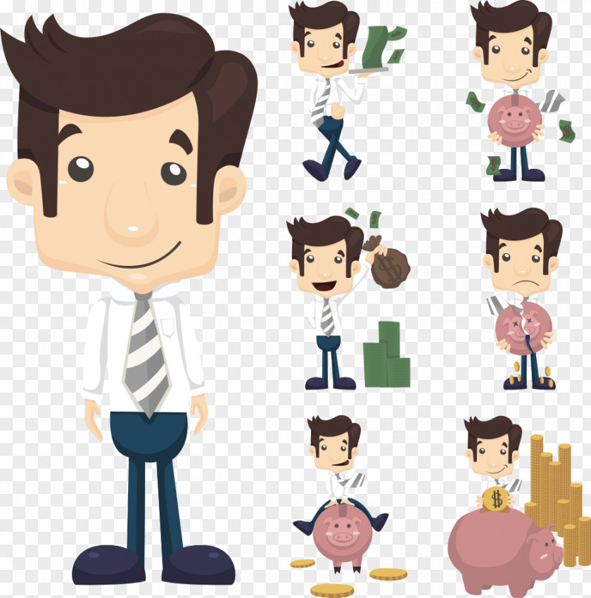 And Vector Money Man Cartoon Businessperson Clip Art PNG