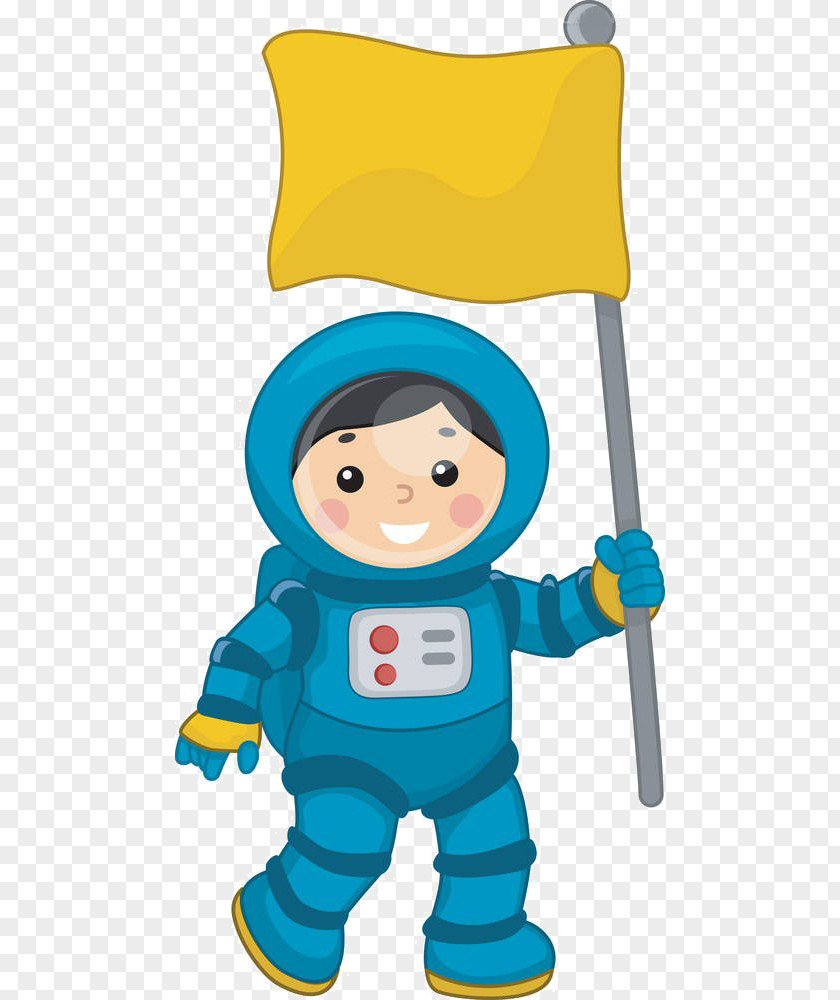 Cartoon Child Flag Astronaut Space Suit Clip Art PNG