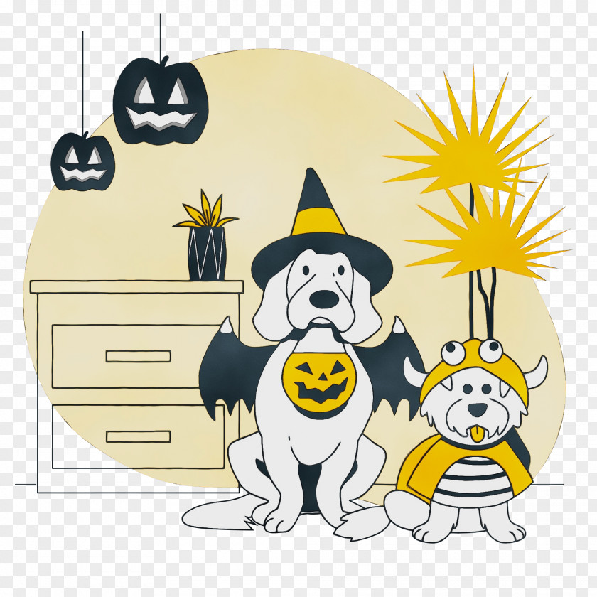 Dog Puppy Cartoon Yellow Flower PNG