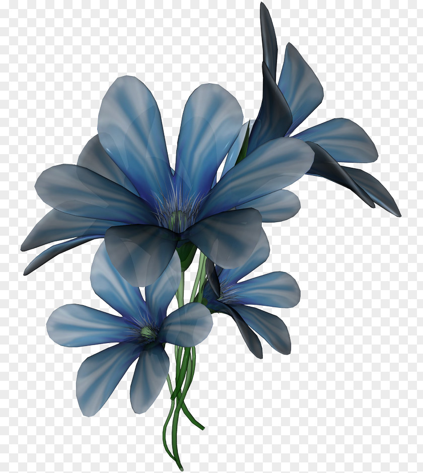 Flower Blue Aquamarine Green PNG