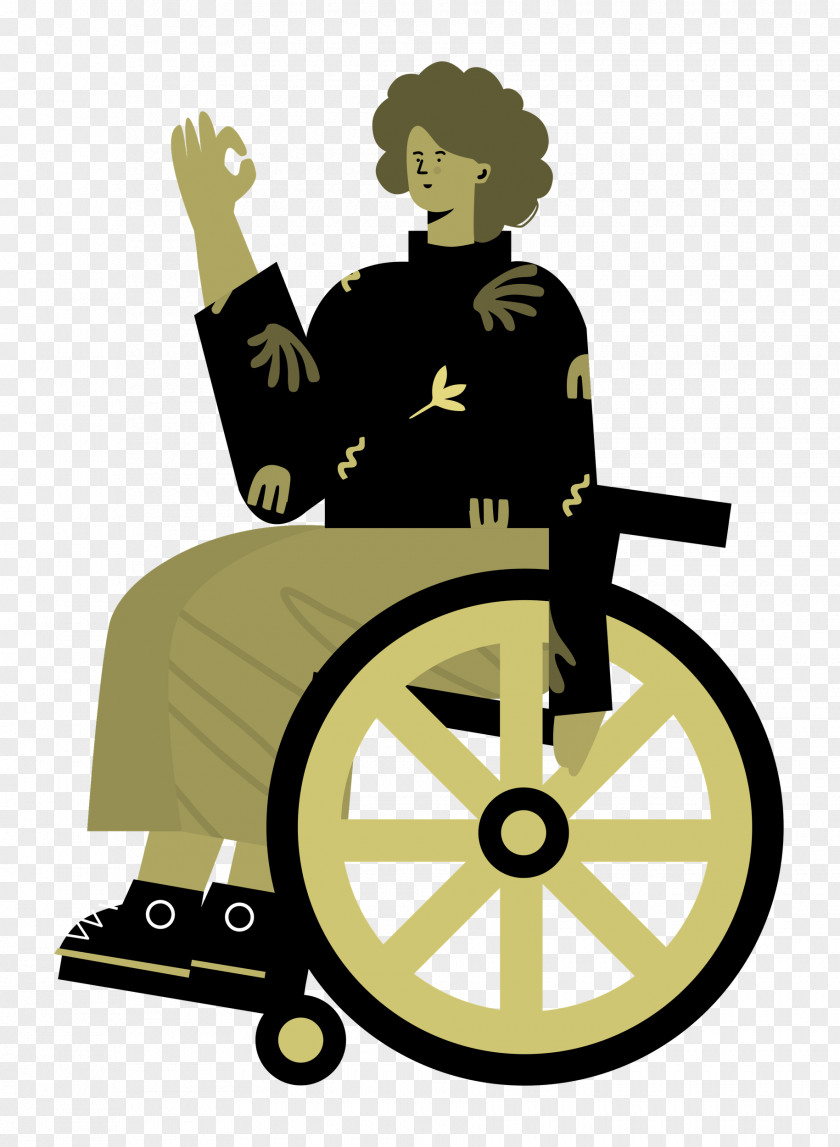 Sitting On Wheelchair Woman Lady PNG