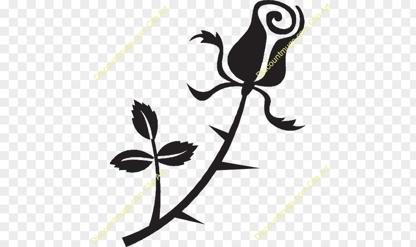 Black Rose Bud Clip Art PNG