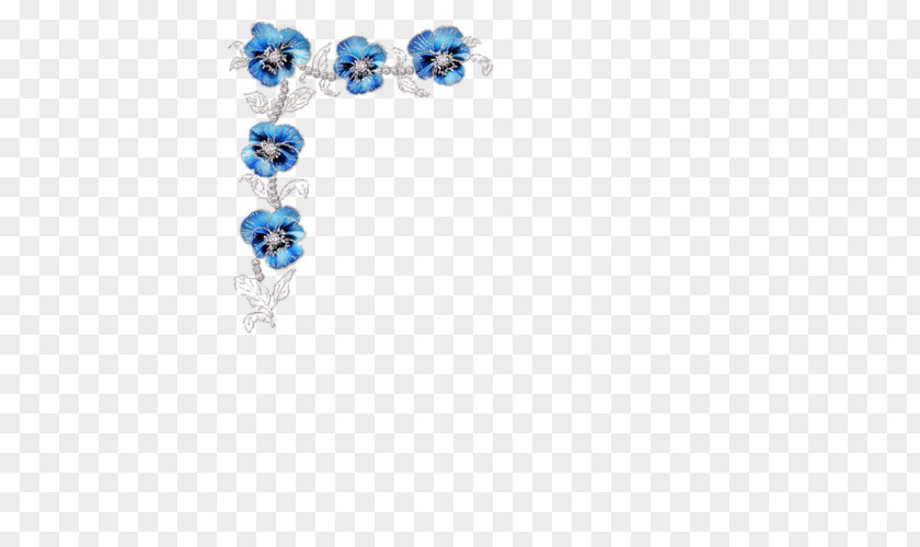 Corner Page Flower Blue Text Party PNG
